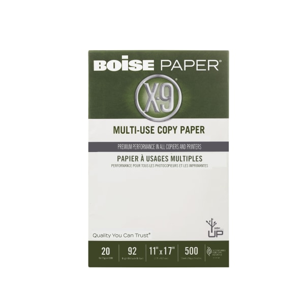 Boise® X-9® Multi-Use Printer & Copier Paper, Letter Size (8 1/2 x 11),  5000 Total Sheets, FSC® Certified, 92 (U.S.) Brightness, 20 Lb, White, 500  S - Yahoo Shopping