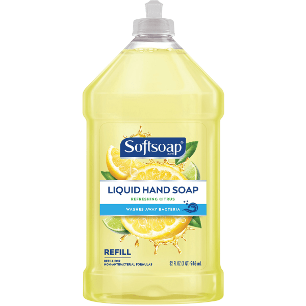 (Pack 6 pcs) Softsoap Citrus Hand Soap Refill Citrus Scent - 32 fl oz (946.4 mL) - Bottle Dispenser - Dirt Remover  Bacteria Remover - Hand - Yellow - Residue-free - 1 Each