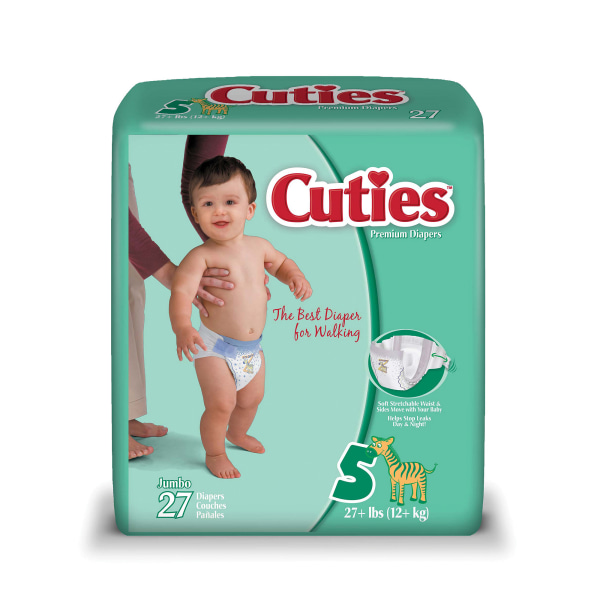 Cuties Baby Diapers  Size 5  27 Diapers