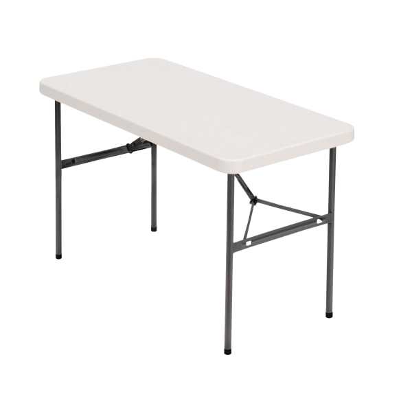 Molded Plastic Top Folding Table, 4'W, Platinum