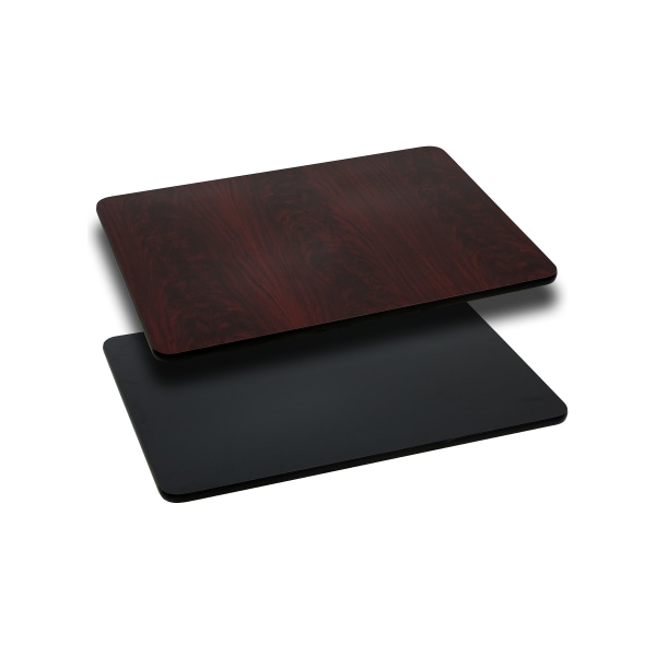 Flash Furniture Table Top Rectangular 1.125 Inch  Black / Mahogany