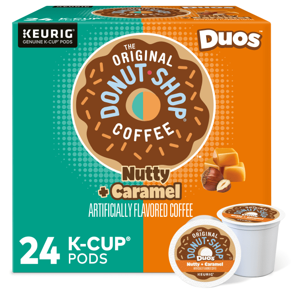 BEST BY 10 MAY 2026 The Original Donut Shop - Duos Nutty + Caramel K-Cup Pods, 24 Count