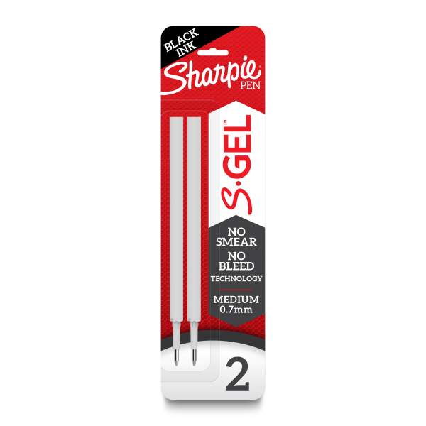 Sharpie S-Gel Refills  Black Ink Gel Pen Refills  Medium Point (0.7mm)  2 Count