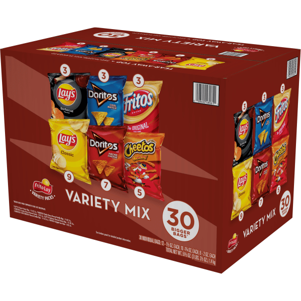 Frito-Lay� Variety Pack, Classic Chips, 1.0 Oz, Pack of 30 Bags BBD 23/May/2023 