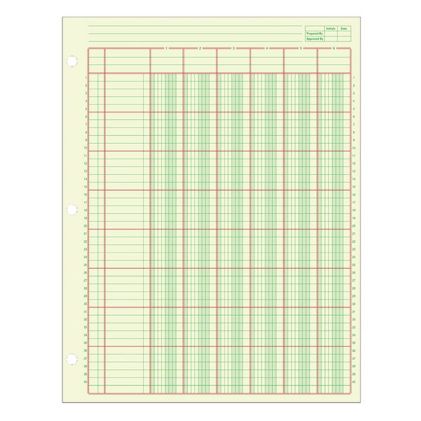 Adams&reg; Analysis Pad, 8 1/2&quot; x 11&quot;, 100 Pages (50 Sheets), 6 Columns, Green 629035