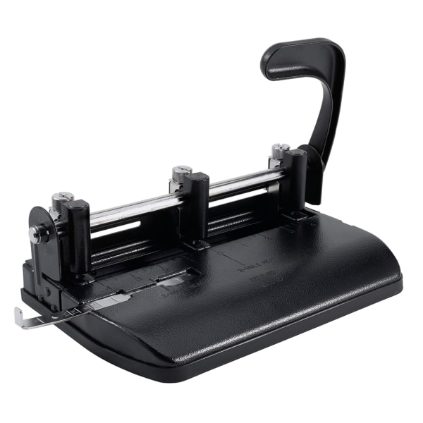 Officemate OIC Heavy Duty Adjustable 2-3 Hole Punch with Lever Handle, Black (90078)