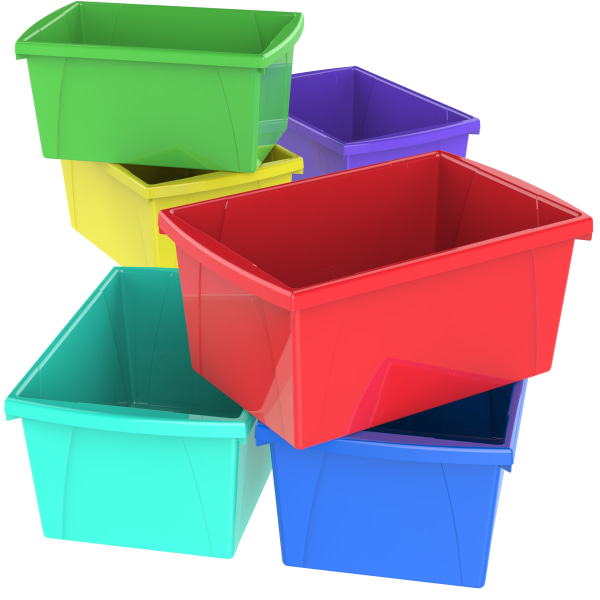 4 Gallon/15L Classroom Storage Bin, Assorted Colors (5 units/pack)