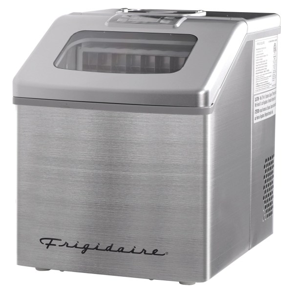 Frigidaire 40lbs. Countertop Clear Square Ice Maker - Stainless Steel