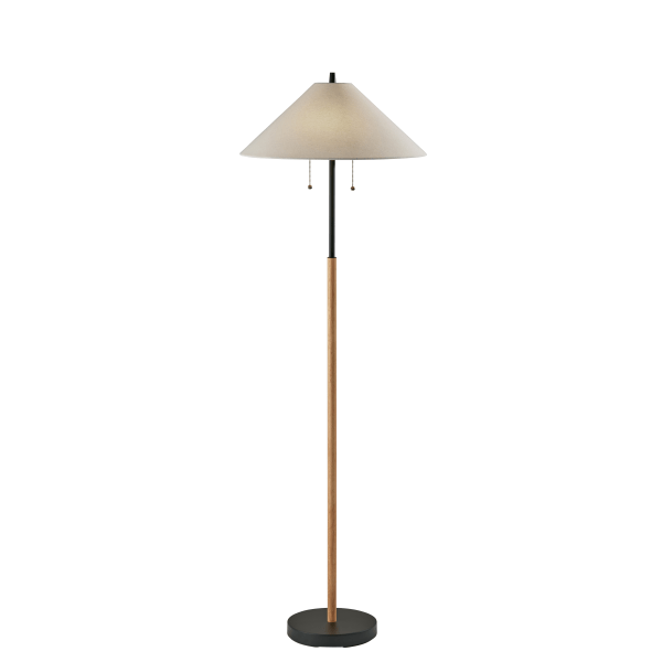 Condition photo showing Good Condition for palmer floor lamp black/natural - adesso: contemporary standing lamp with pull chain, etl listed