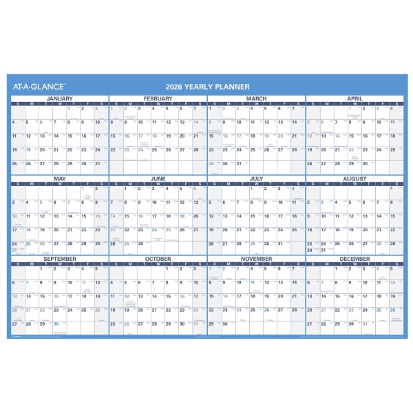 at-a-glance 2026 horizontal reversible erasable wall calendar extra large 48 x