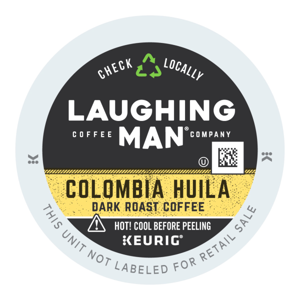  (  BEST BY 22/APR/2026 )Laughing Man Colombia Huila Coffee  Keurig K-Cup Pod  Dark Roast  22ct