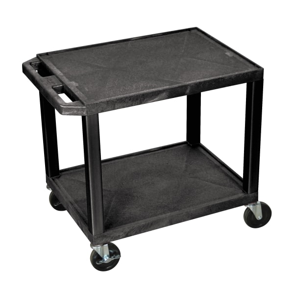 Office Multipurpose 26 H Av Utility Cart With Two Shelves - Black