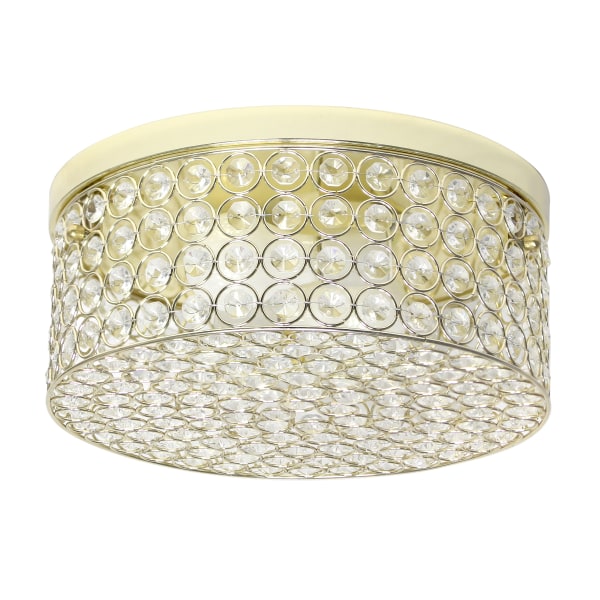 Elegant Designs Elipse Crystal 2 Light Round Ceiling Flush Mount