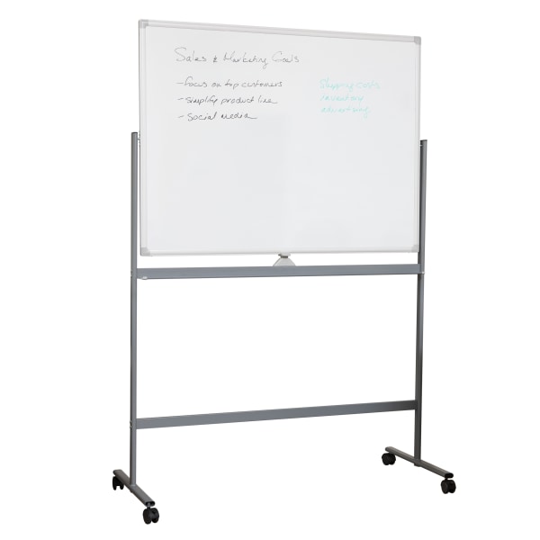 Mind Reader Portable Magnetic Dry Erase Double Sided Easel White board with 360° Flip Quality Board, White