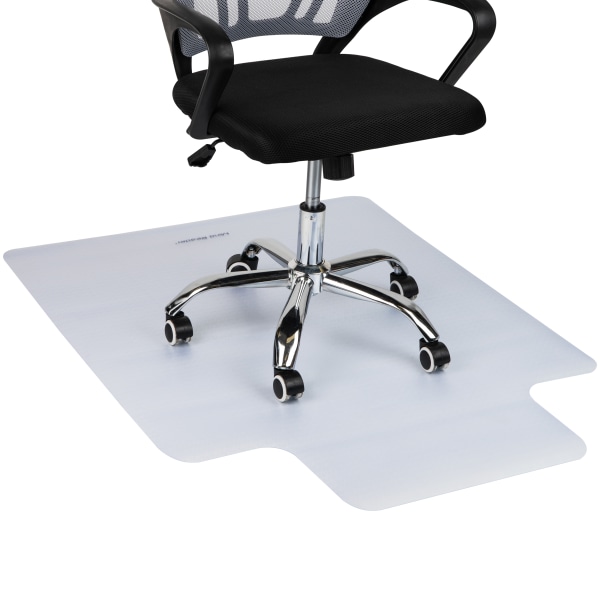 Mind Reader Hard Floor Under Desk Shaped Protection Mat, Office Pad for Rolling Chairs, 48" x 36"