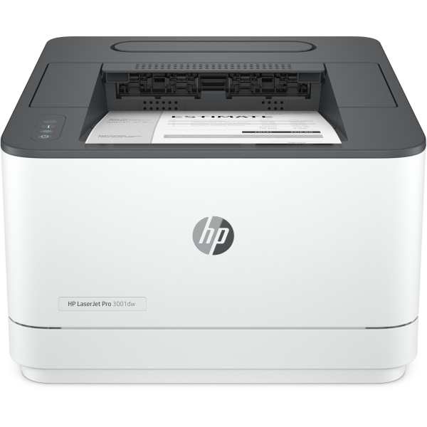 HP - LaserJet Pro 3001dw Wireless Black-and-White Laser Printer - White