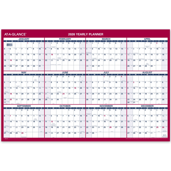 at-a-glance 2026 vertical horizontal reversible yearly wall calendar large 24 x