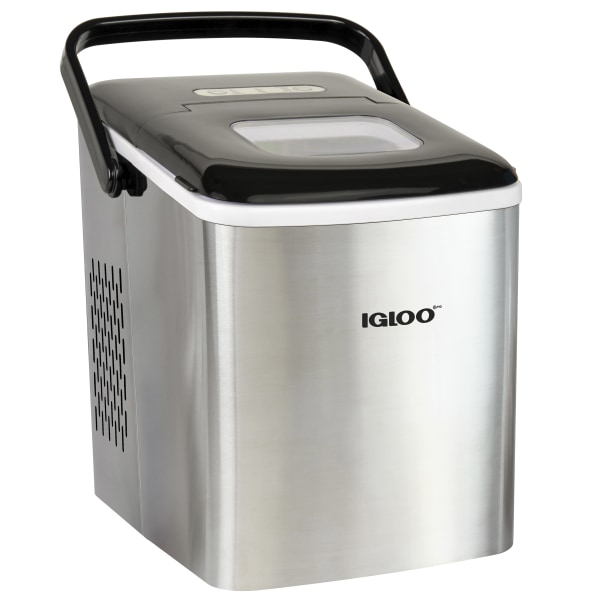 Igloo Self-Cleaning Portable Counter-Top Ice Maker Machine, Silver