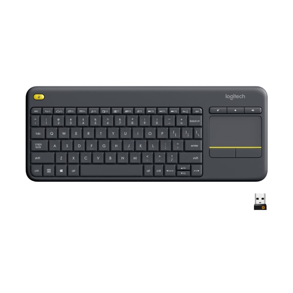 Logitech - K400 Plus TKL Wireless Membrane Keyboard for PC/TV/Laptop/Tablet with Built-in Touchpad - Black