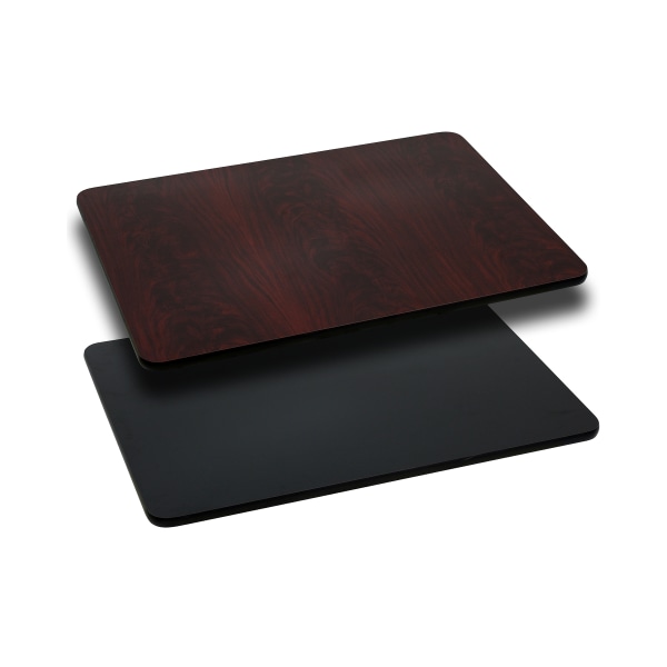 Flash Furniture 24   x 42   Rectangular Table Top with Black or Mahogany Reversible Laminate Top
