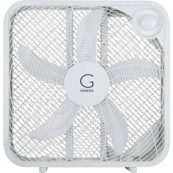 Genesis 20" Box Fan, Max Cooling Technology, 3 Settings, White