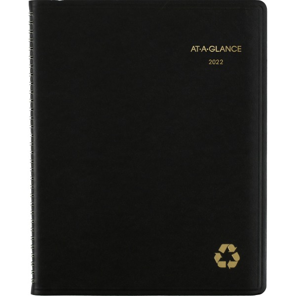At-A-Glance AAG70950G05 11 x 8.25 in. Recycled Weekly Vertical-Column Format Appointment Book  Black