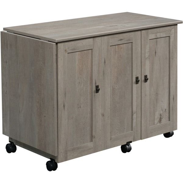 sauder storage sewing and craft cart  mystic oak finish