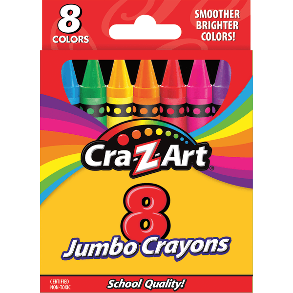 Cra-Z-Art 8 Piece Count Jumbo Crayon  Multicolor  Child Ages 3 and up  Back to School Supplies