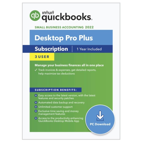 QuickBooks Desktop Pro Plus 2022, Download on Office Depot And