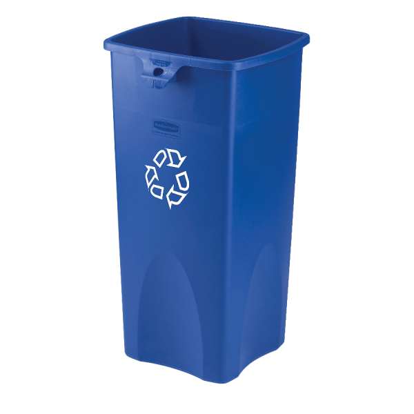 Rubbermaid Commercial Square Recycling Container, Blue