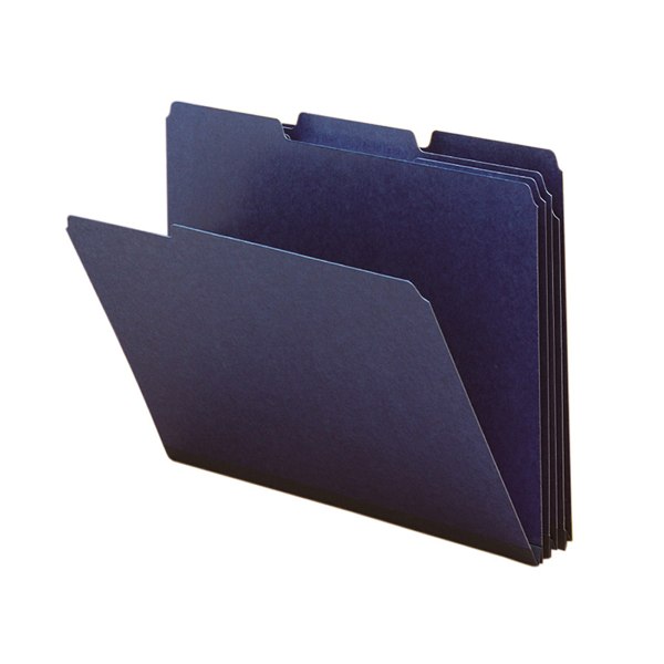 Smead  SMD21541  1/3 Cut Colored Pressboard Tab Folders  25 / Box  Dark Blue