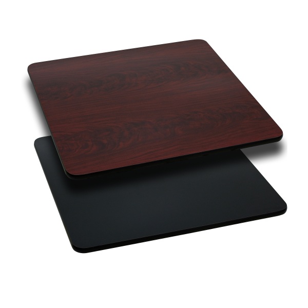 Flash Furniture 36   Square Table Top with Black or Mahogany Reversible Laminate Top