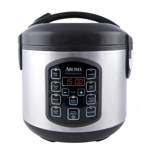 Aroma® Professional 8-Cup (Cooked) / 2Qt. Rice & Grain Multicooker  Stainless Steel  New  ARC-954SBD