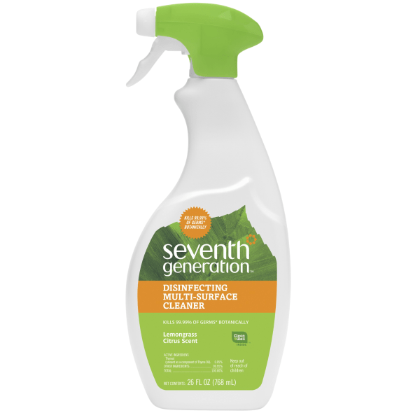 Seventh Generation Disinfecting Spray Multi Purpose Cleaner Lemongrass Citrus 26 oz