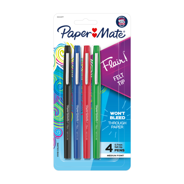 Paper Mate Flair Medium Felt Tip 4/Pkg-Assorted