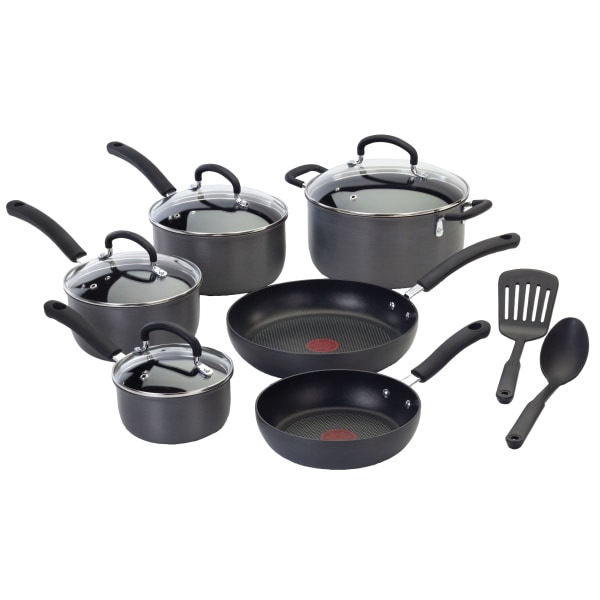 T-Fal - Ultimate Hard Anodized Nonstick 12-Piece Cookware Set - Gray