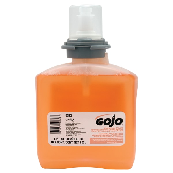 pack of 2 GOJO Premium Foaming Antibacterial Soap Dispenser Refill Bottle Fresh Fruit Scent 1 200 mL 5362-02 1 Each