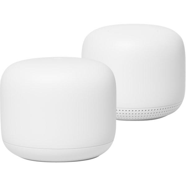 Google - Nest Wifi AC2200 Mesh System Router and Point (2-Pack) - Snow