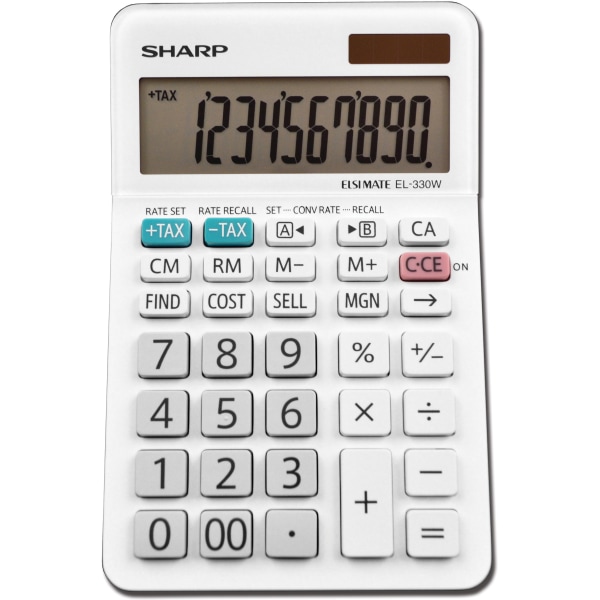Sharp Calculators EL-330WB with LCD displays Professional Desktop Calculator  White