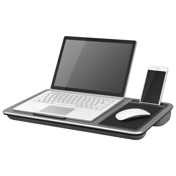 LapGear - Home Office Lap Desk for 15.6" Laptop - Silver Carbon