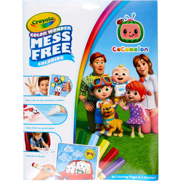 Crayola Color Wonder Mess Free Cocomelon Coloring Set Gifts for Beginner Unisex Child