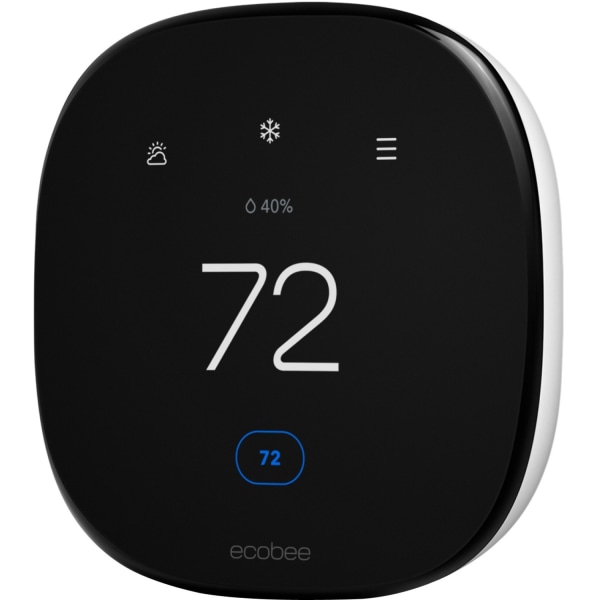 ecobee - Enhanced Smart Programmable Touch-Screen Wi-Fi Thermostat with Alexa, Apple HomeKit and Google Assistant - Black
