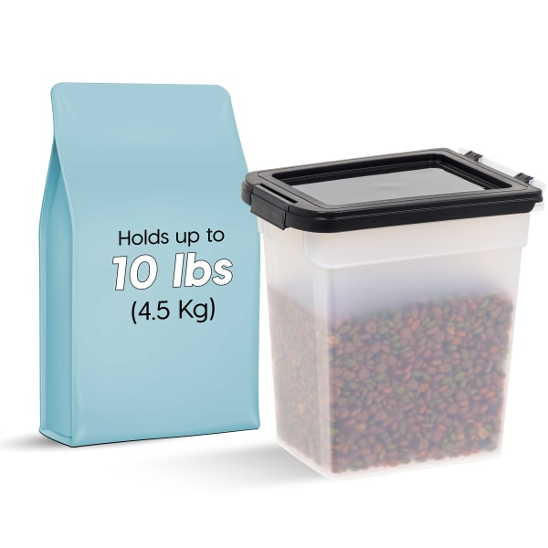IRIS USA  10 Lbs. Airtight Pet Food Container | Dog & Cat Food Storage Bin | Treat Box 2Pk