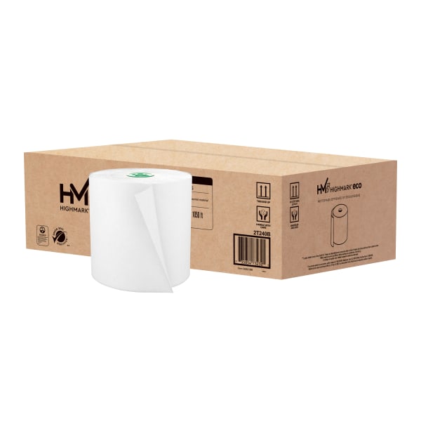 highmark® eco 1-ply paper towels  100% recycled  1050  per roll  pack of 6 rolls