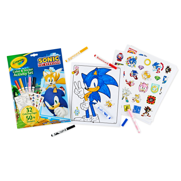 crayola color and sticker activity foldalope sonic