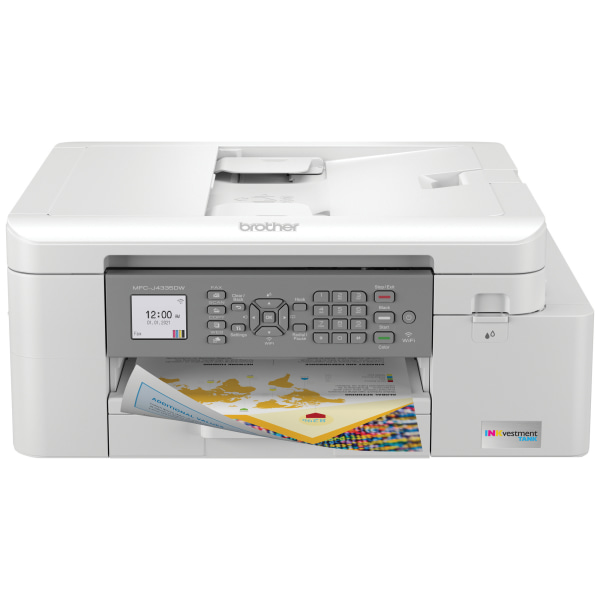 Brother - INKvestment Tank MFC-J4335DW Wireless All-in-One Inkjet Printer with up to 1-Year of Ink In-box - White/Gray
