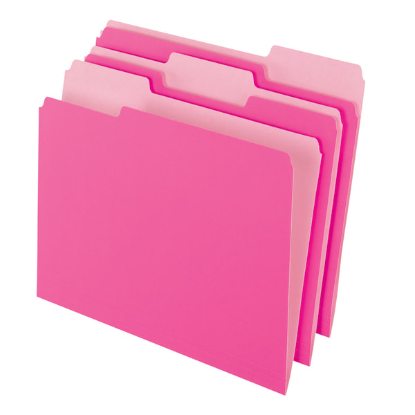Pendaflex Two-Tone File Folders - Pink (100/Box)