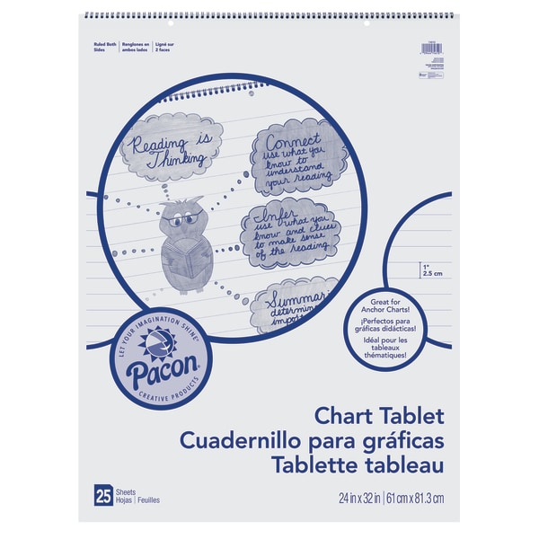 PaconÃ?Â® Chart Tablet  1  Ruled  24  x 32   White  25 Sheets