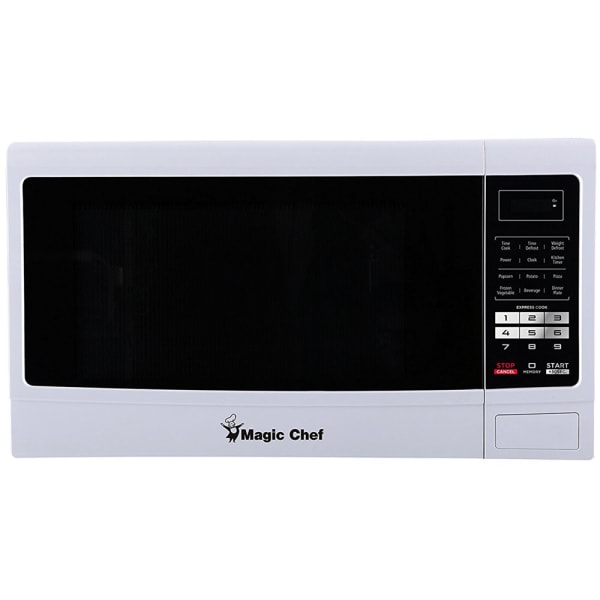 Magic Chef 1.6 Cubic Feet 1100W Countertop Microwave Oven with Push-Button Door