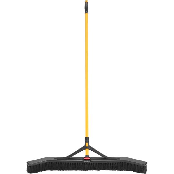 Rubbermaid Commercial 2018728 36 in. Polypropylene Bristles  Maximizer Push-to-Center Broom - Yellow/Black